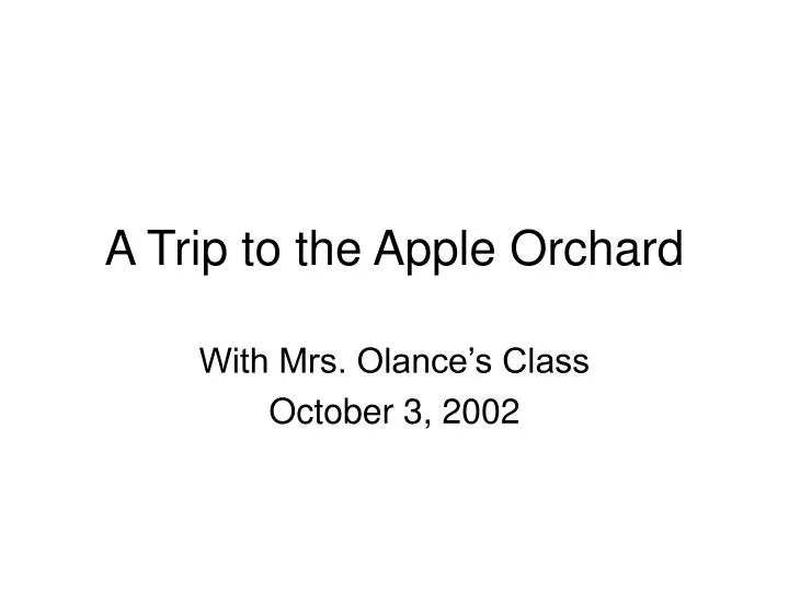 a trip to the apple orchard