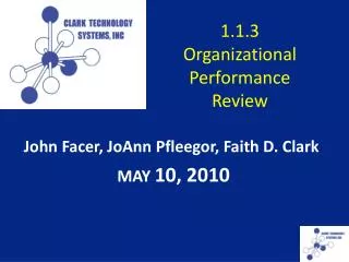 1.1.3 Organizational Performance Review