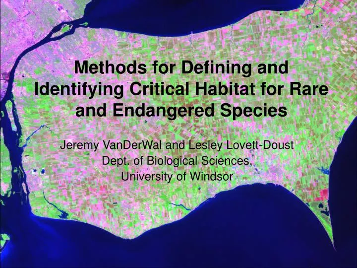 methods for defining and identifying critical habitat for rare and endangered species