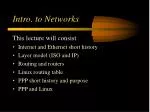 Intro. to Networks - slide 1