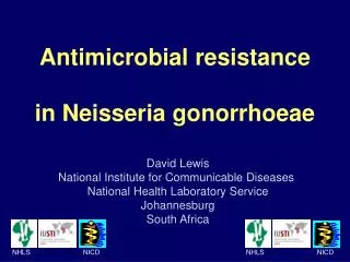 Antimicrobial resistance in Neisseria gonorrhoeae