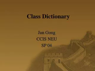 Class Dictionary