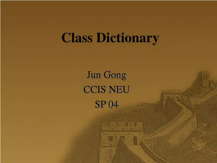 class dictionary