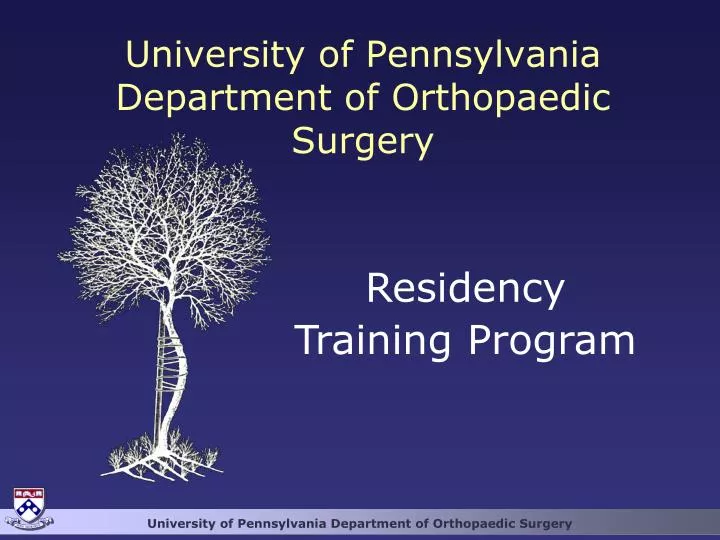 university of pennsylvania department of orthopaedic surgery