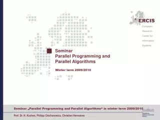 Seminar Parallel Programming and Parallel Algorithms