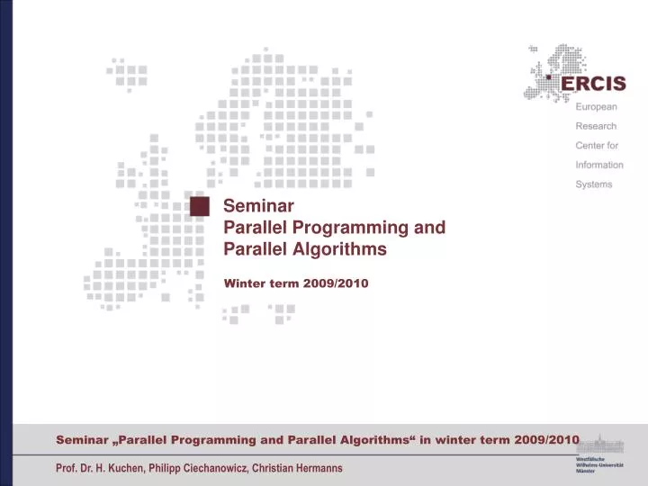 seminar parallel programming and parallel algorithms