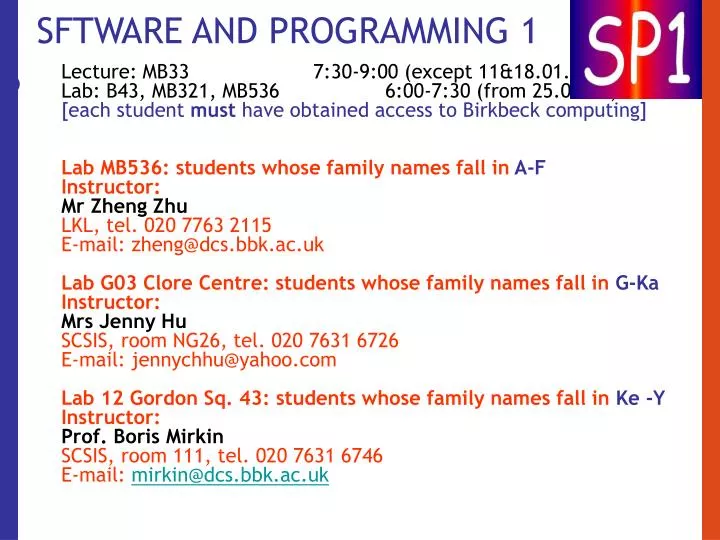 sftware and programming 1