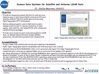 Science Data Systems for Satellite and Airborne LiDAR Data