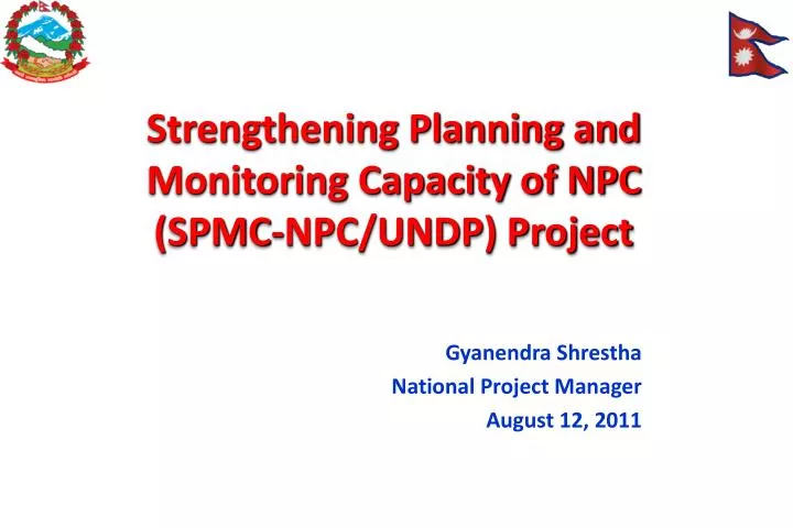 strengthening planning and monitoring capacity of npc spmc npc undp project