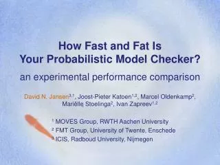 How Fast and Fat Is Your Probabilistic Model Checker?