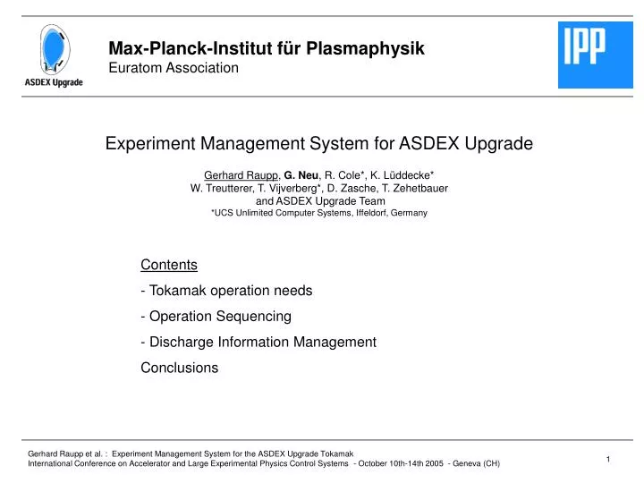 max planck institut f r plasmaphysik euratom association