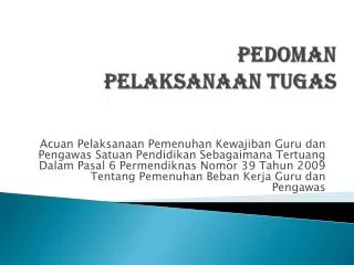 pedoman pelaksanaan tugas