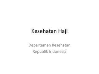 kesehatan haji