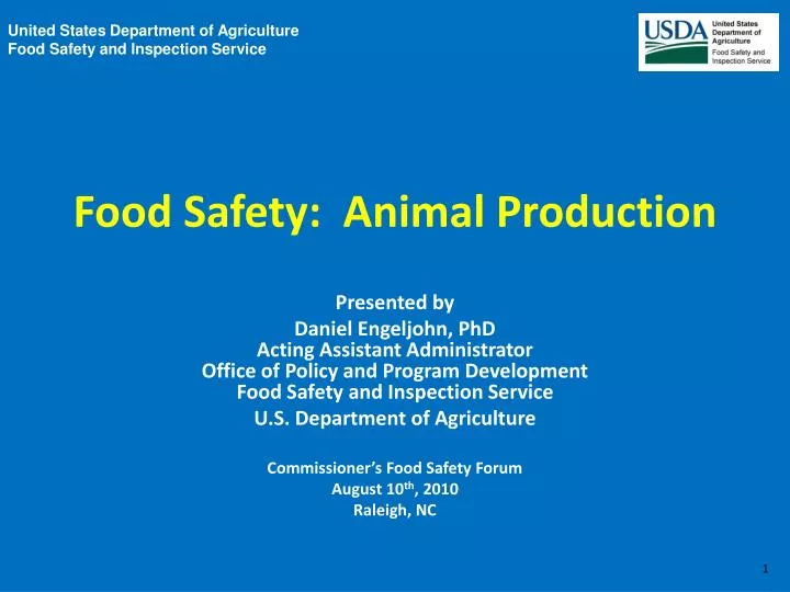 food safety animal production