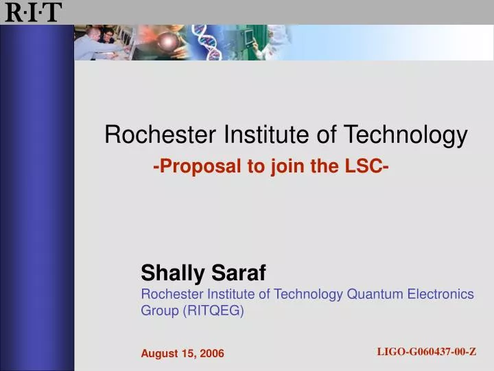 rochester institute of technology proposal to join the lsc