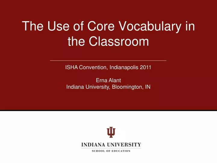 the use of core vocabulary in the classroom