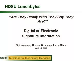 NDSU Lunchbytes