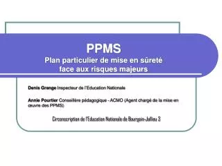 ppms plan particulier de mise en s ret face aux risques majeurs