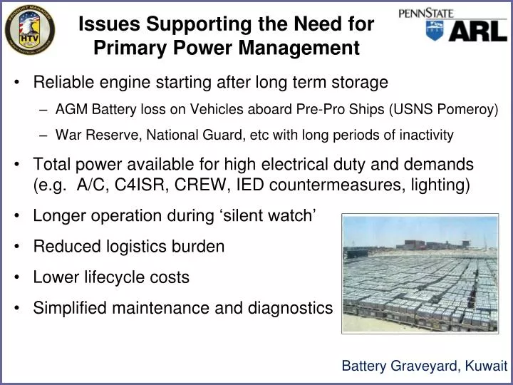 issues supporting the need for primary power management