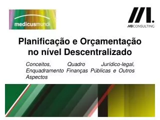 planifica o e or amenta o no n vel descentralizado