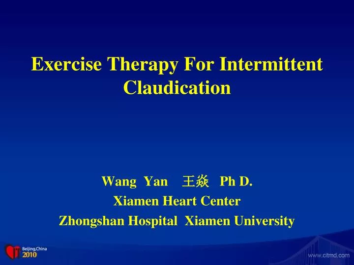 exercise therapy for intermittent claudication