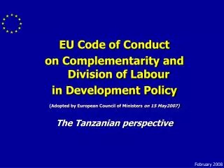 EU Code of Conduct on Complementarity and Division of Labour in Development Policy