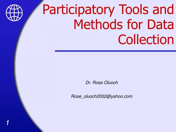 participatory tools and methods for data collection