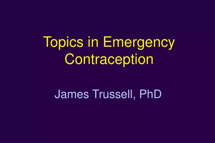 topics in emergency contraception