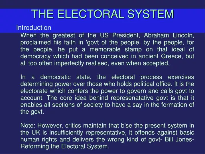the electoral system
