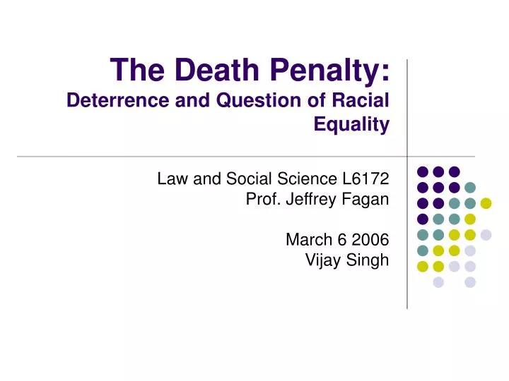 the death penalty deterrence and question of racial equality