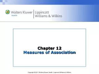 Chapter 12 Measures of Association