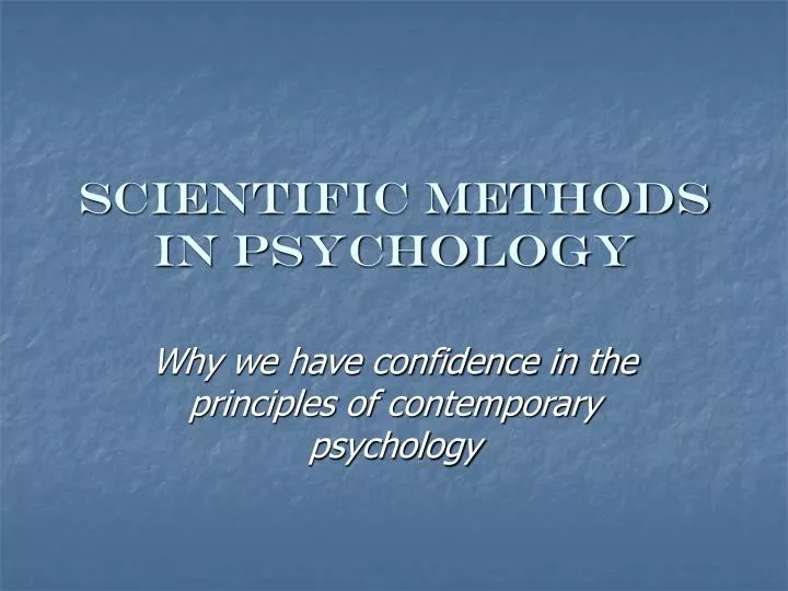 scientific methods in psychology