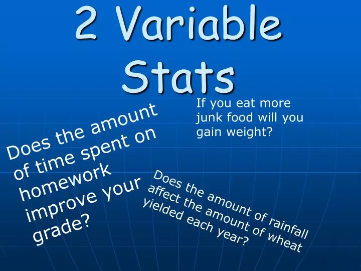 2 variable stats