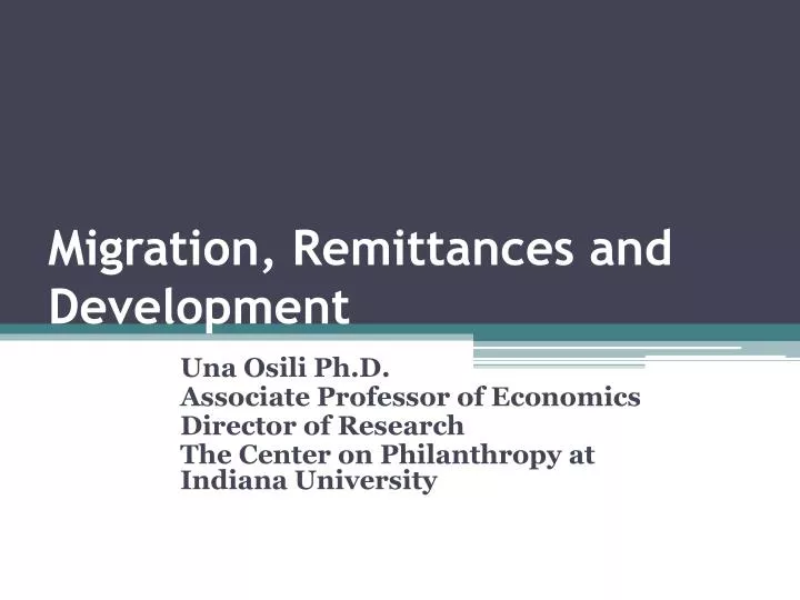 migration remittances and development
