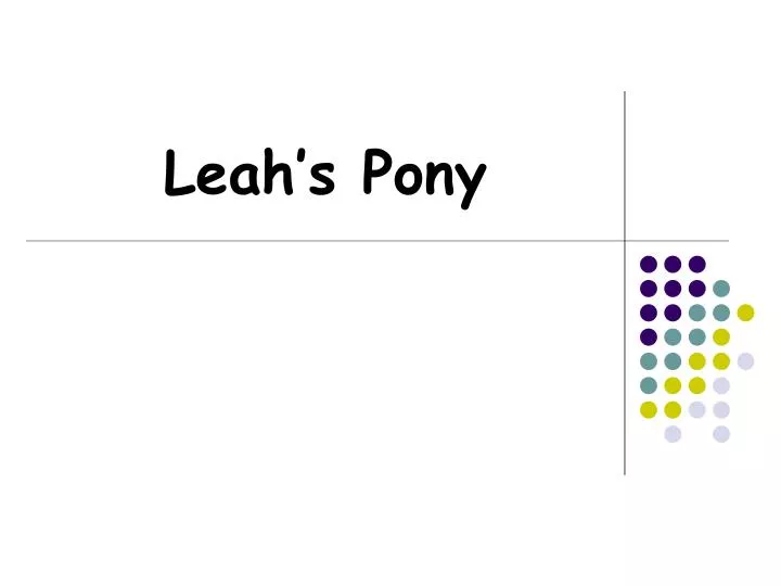 leah s pony