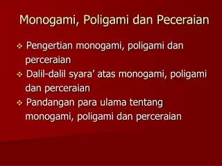 monogami poligami dan peceraian