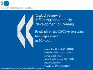 OECD review of HE in regional and city development of Penang