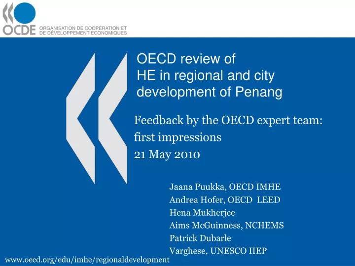 oecd review of he in regional and city development of penang