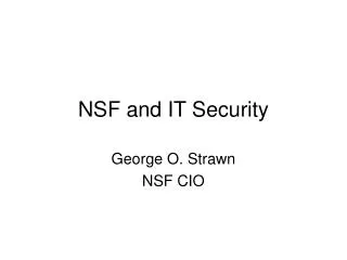 NSF and IT Security