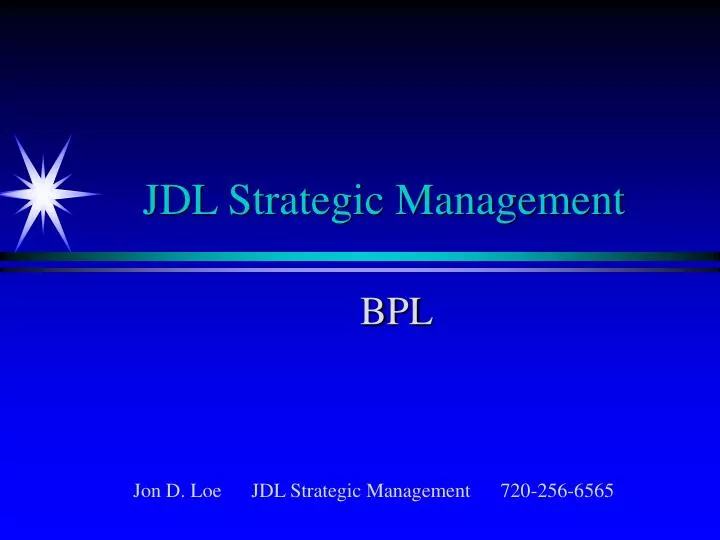 jdl strategic management