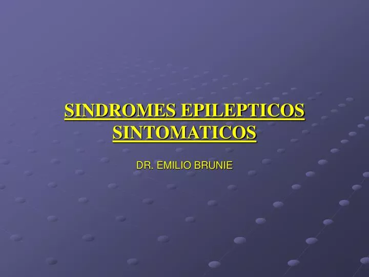 sindromes epilepticos sintomaticos