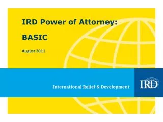 IRD Power of Attorney: BASIC