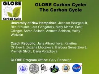 GLOBE Carbon Cycle: The Carbon Cycle