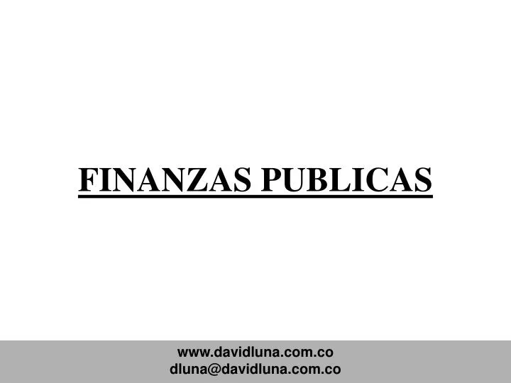 finanzas publicas