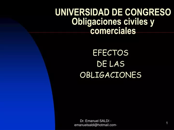 universidad de congreso obligaciones civiles y comerciales