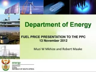 FUEL PRICE PRESENTATION TO THE PPC 13 November 2012