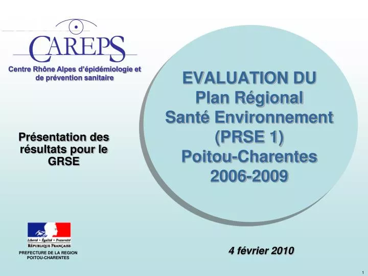 evaluation du plan r gional sant environnement prse 1 poitou charentes 2006 2009