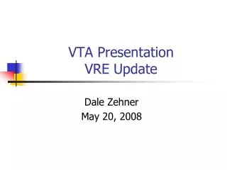 VTA Presentation VRE Update