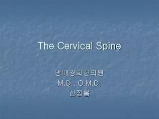 The Cervical Spine