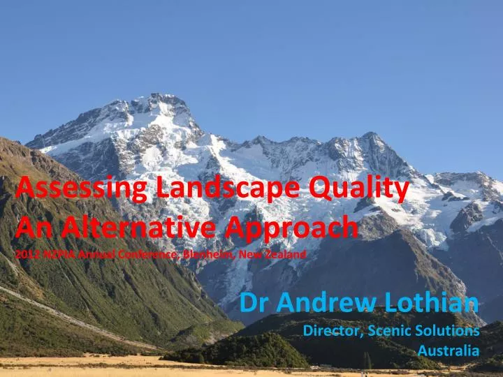 assessing landscape quality an alternative approach
